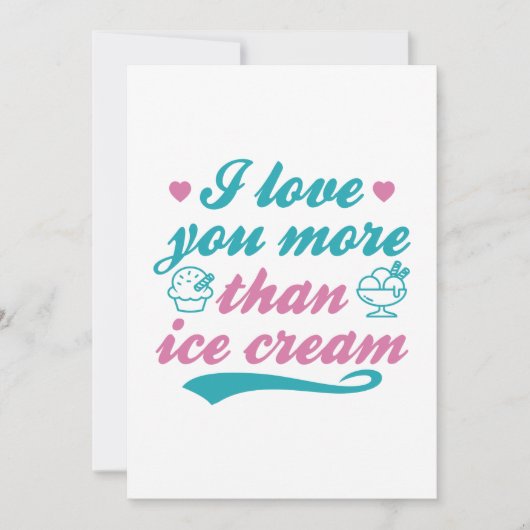 Carte De Remerciements Je T'Aime Plus Que De La Crème De Glace (Devant)