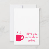Carte De Remerciements Je t'aime plus que de la tasse de café (Devant)