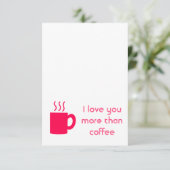 Carte De Remerciements Je t'aime plus que de la tasse de café (Debout devant)
