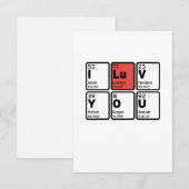 Carte De Remerciements Je t'aime Table Périodice (Devant / Derrière)