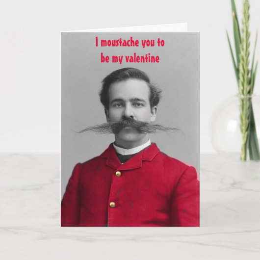 Carte De Remerciements Je te moustache tu es ma Saint Valentin (Devant)