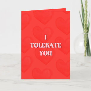 Carte De Remerciements Je te tolère la Saint-Valentin