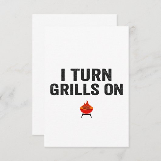 Carte De Remerciements Je Tourne Des Grillades Sur Funny Barbecue Grillan (Devant / Derrière)