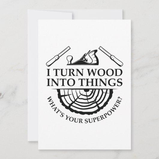 Carte De Remerciements Je Transforme Le Bois En Objets (Devant)