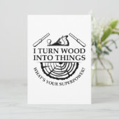 Carte De Remerciements Je Transforme Le Bois En Objets (Debout devant)