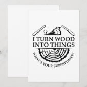 Carte De Remerciements Je Transforme Le Bois En Objets (Devant / Derrière)