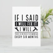 Carte De Remerciements Je vais réparer ça (Debout devant)