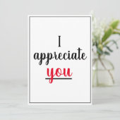 Carte De Remerciements Je Vous Apprécie Gesture De Reconnaissance (Debout devant)