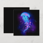 Carte De Remerciements Jellyfish éclatante couleur (Devant / Derrière)