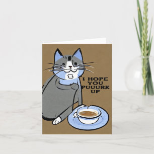 Carte De Remerciements J'Espère Que Votre Puuuurk Debout, Chat Mignonne +