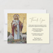 Carte De Remerciements Jésus Bon Berger Funérailles Condolence Sympathie (Devant)
