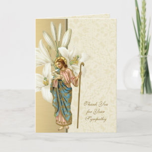 Carte De Remerciements Jésus Bon Pasteur Remerciement Chrétien de Condolé