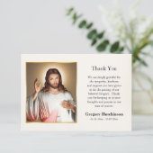 Carte De Remerciements Jésus Christ Divine Miséricorde Funérailles cathol (Debout devant)