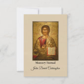 Carte De Remerciements Jésus Christ orthodoxe Icône chrétienne Funéraille (Devant)