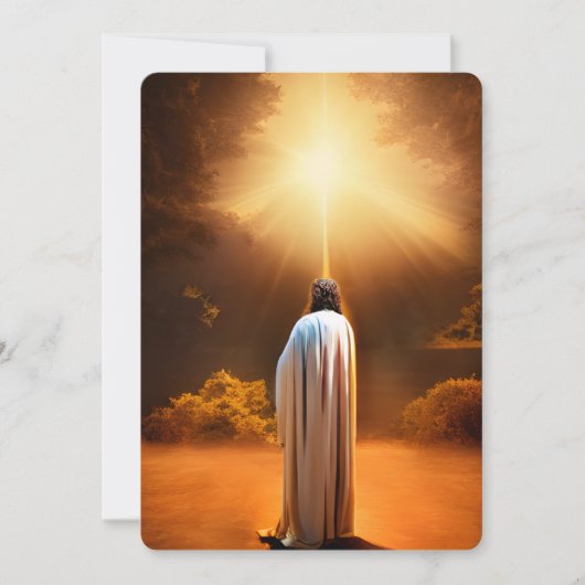 Carte De Remerciements Jésus prie à Gethsémani (Devant)