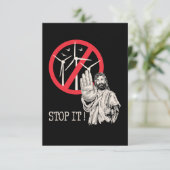 Carte De Remerciements Jésus serait contre l'énergie éolienne (Debout devant)