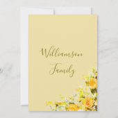 Carte De Remerciements Jet floral d'aquarelle sensible de rose jaune (Dos)