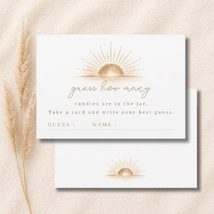 Carte De Remerciements Jeu de Baby Shower Boho Sunshine Devinez Combien d