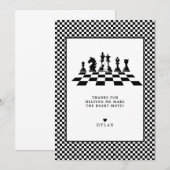 Carte De Remerciements Jeu d'échecs Nuit d'anniversaire Affiche de bienve (Devant / Derrière)