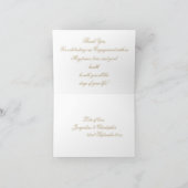Carte De Remerciements Jeu d'engagement Classique Script Chic Blanc Or (Intérieur)