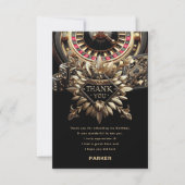 Carte De Remerciements Jeu Night Party Black Gold Custom (Devant)