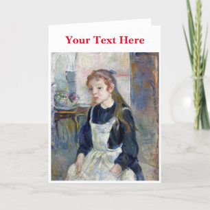 Carte De Remerciements Jeune fille avec tablier par Berthe Morisot