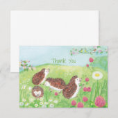 Carte De Remerciements Jeunes hérissons dans le pré (Devant / Derrière)