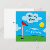 Carte De Remerciements Jeux de mini golf putt putt pour enfants (Devant / Derrière)