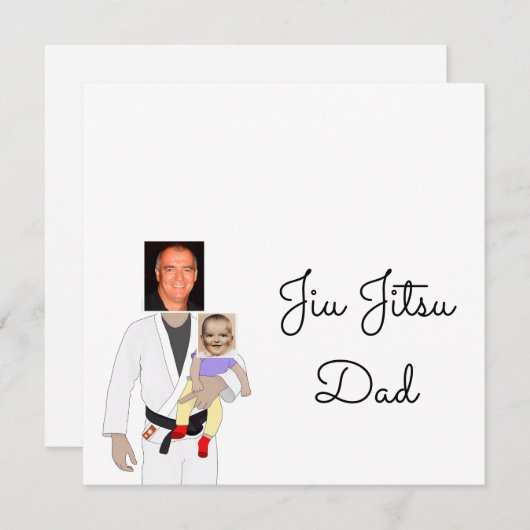 Carte De Remerciements Jiu Jitsu Dad Custom Photos and Handwritten Text (Devant / Derrière)