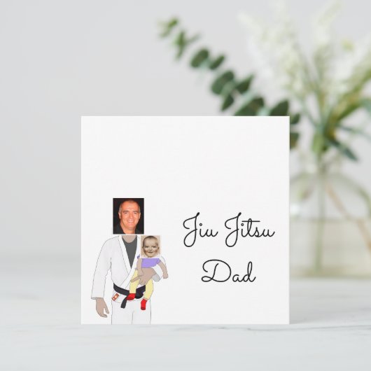 Carte De Remerciements Jiu Jitsu Dad Custom Photos and Handwritten Text (Debout devant)