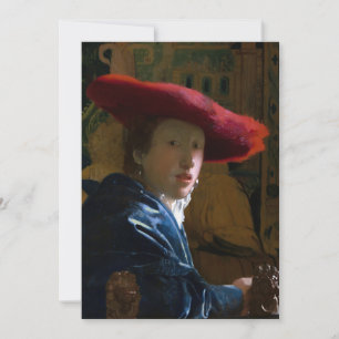 Carte De Remerciements Johannes Vermeer - Fille avec un Casquette rouge