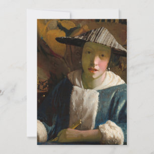 Carte De Remerciements Johannes Vermeer - Fille avec une Flûte