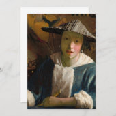 Carte De Remerciements Johannes Vermeer - Fille avec une Flûte (Devant / Derrière)