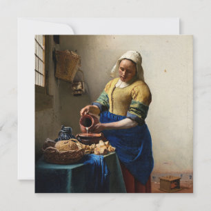 Carte De Remerciements Johannes Vermeer - La Milkmaid