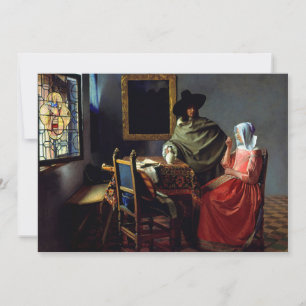 Carte De Remerciements Johannes Vermeer - Le verre du vin