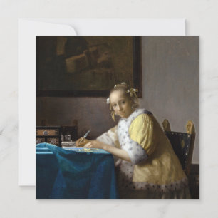 Carte De Remerciements Johannes Vermeer - Une dame écrit une lettre