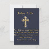 Carte De Remerciements John 3:16 (Dos)