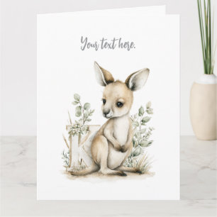 Carte De Remerciements Joli alphabet d'animaux bébé en aquarelle Kangouro
