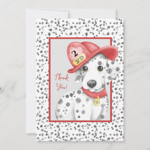 Carte De Remerciements Joli Anniversaire Dalmatien Pompiers