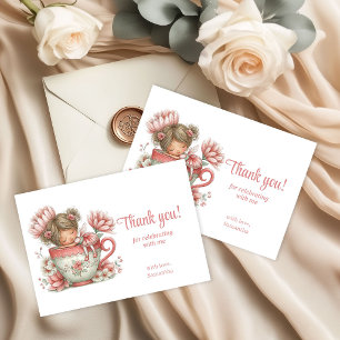 Carte De Remerciements Joli Anniversaire Fée Florale Fantaisie 5 ans Merc