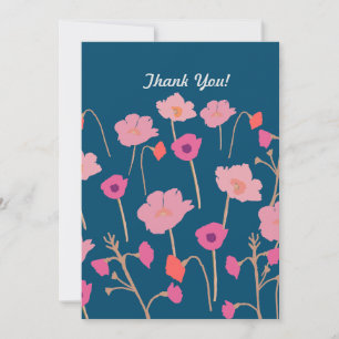 Carte De Remerciements Joli Anniversaire Floral Moderne Avec Âge Personna