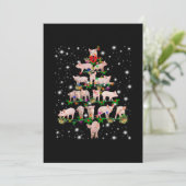 Carte De Remerciements Joli Arbre De Noël De Cochon Couvert De Flamme De (Debout devant)