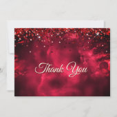 Carte De Remerciements Joli art en marbre à monogramme rouge et vert (Devant)