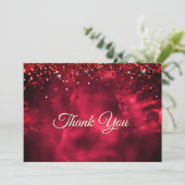 Carte De Remerciements Joli art en marbre à monogramme rouge et vert (Debout devant)