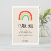 Carte De Remerciements Joli Baby shower arc-en-ciel moderne (Debout devant)