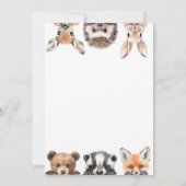 Carte De Remerciements Joli Baby shower d'animaux de forêts modernes (Dos)