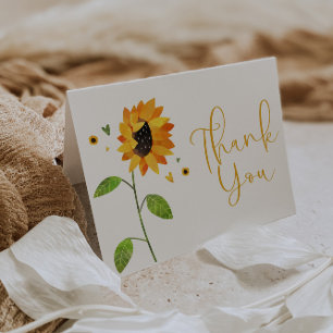 Carte De Remerciements Joli Baby shower de tournesol ou anniversaire