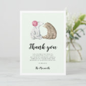 Carte De Remerciements Joli Baby shower d'ours d'aquarelle (Debout devant)