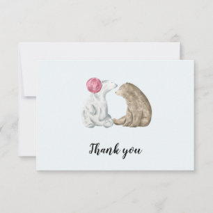 Carte De Remerciements Joli Baby shower d'ours d'aquarelle