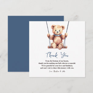 Carte De Remerciements Joli Baby shower Garçon Teddy Bear